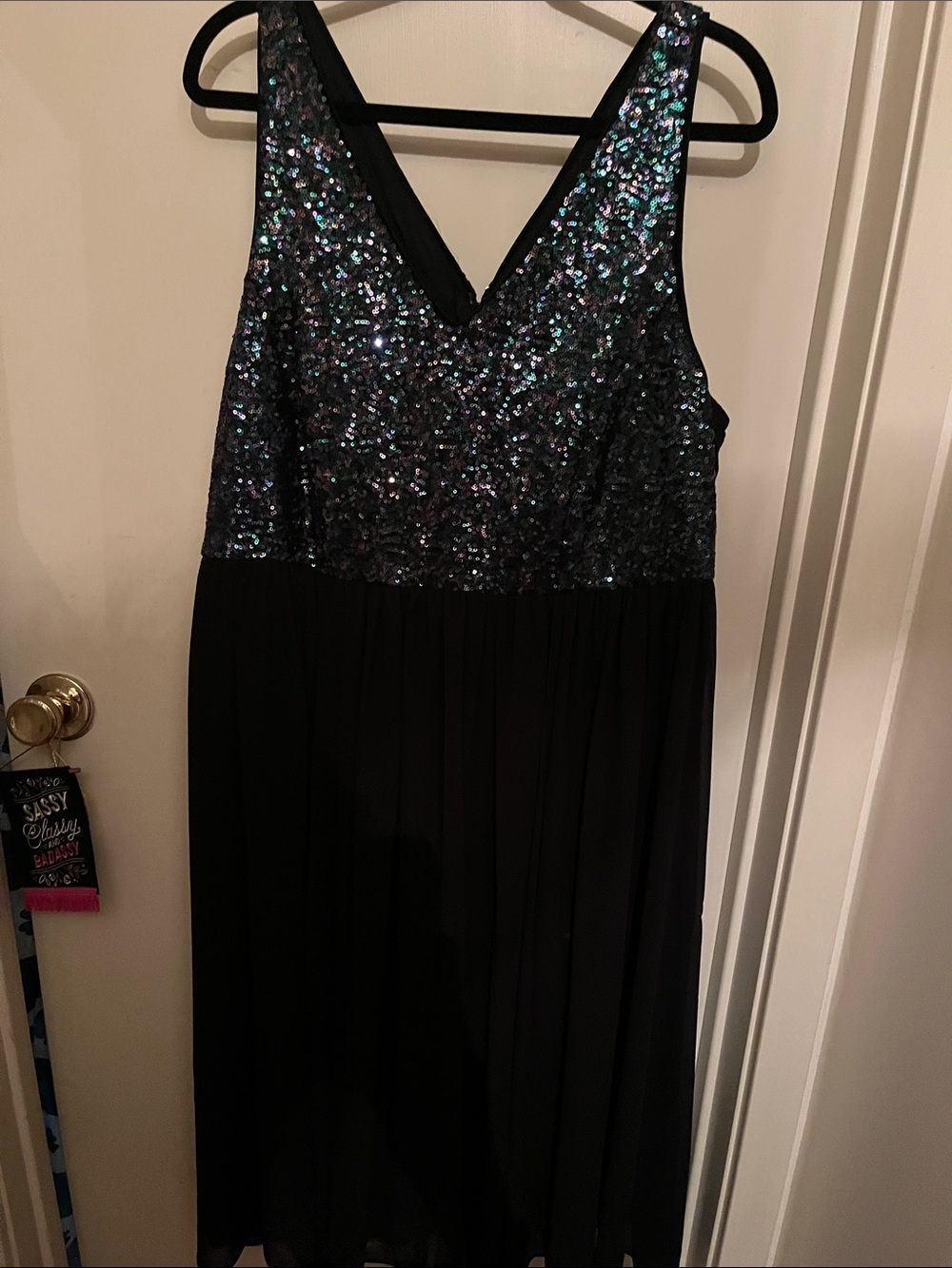 torrid Black Dress with Iridescent Sequin Bodice- size 18